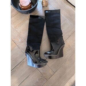 Stella McCartney Fleece Platform Boot in Black Size 36 / 5.5